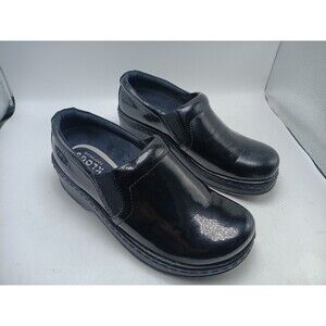 Klogs Naples Clog Shoes 7.5W Black Patent Leather Comfort Slip On Platform Wedge